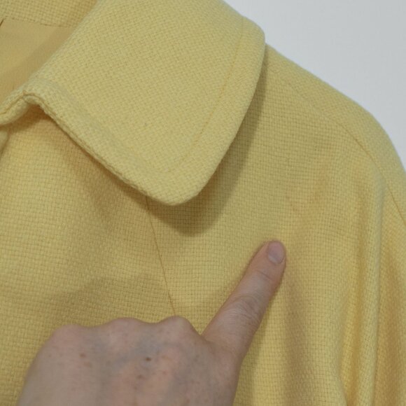 Bataldi Butter Yellow Wool Swing Coat Lambswool Vintage 60s Petit Spun Short - Picture 7 of 16